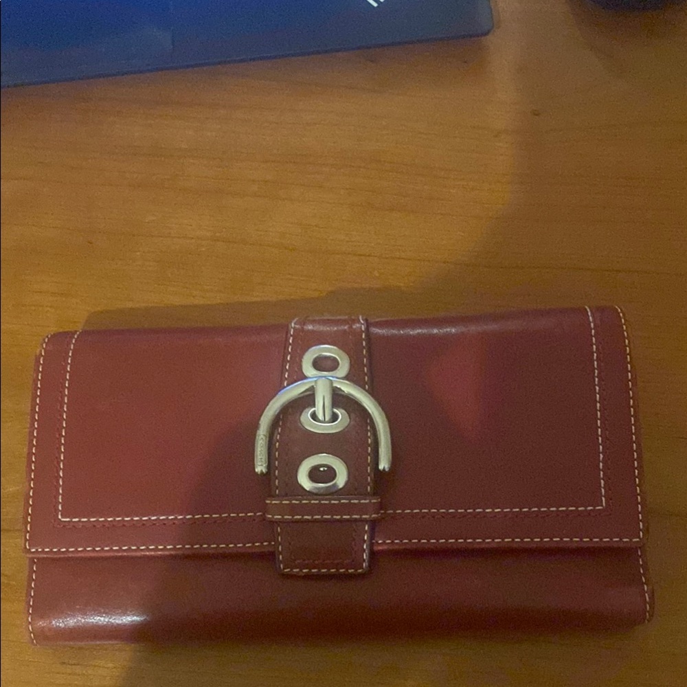 Coach Red Leather Wallet